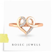 Twisted Heart Shape Diamond Ring