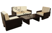 Simple Sofa Set Wooden with Center Table | 6 Seater | Casa furnishing